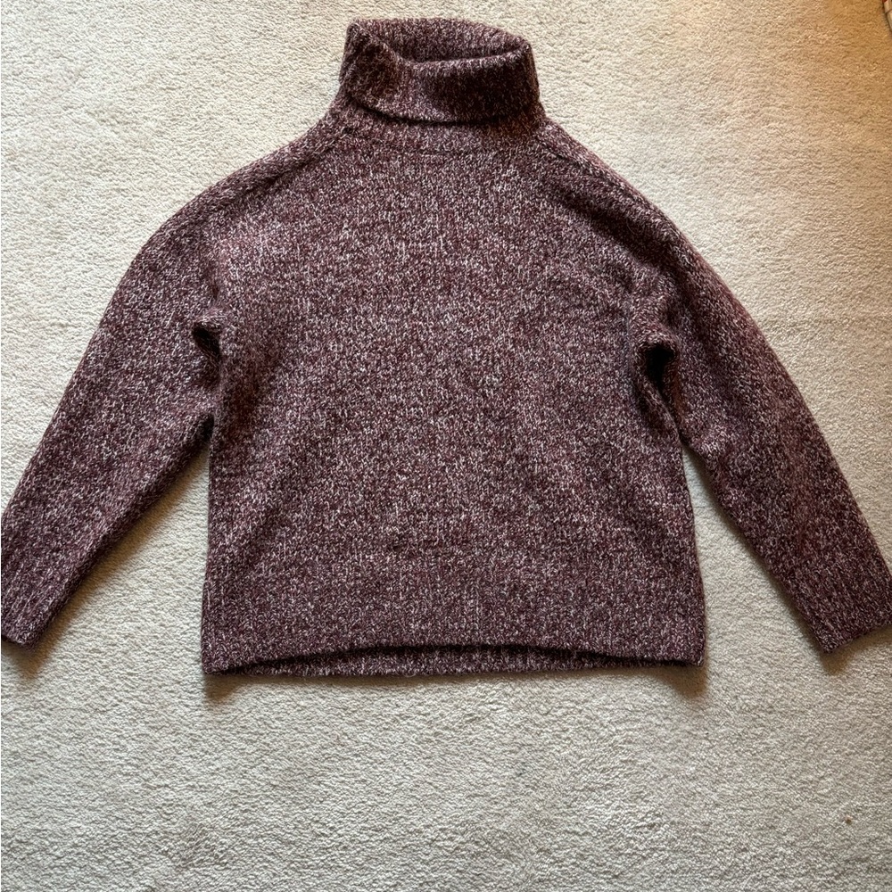 Women's Burgundy Turtleneck Sweater